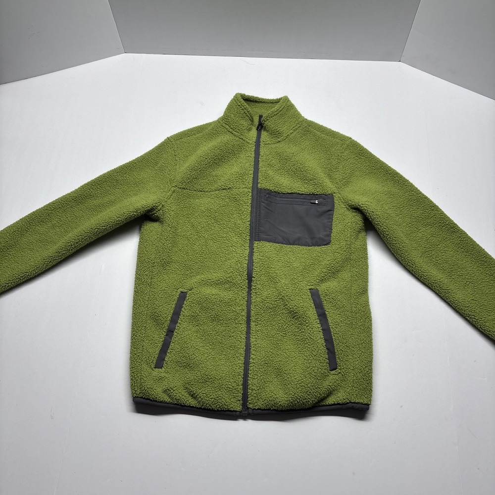 All In Motion Women's lime green  Long Sleeve Fleece Zip Up Jacket Size Med 8/10